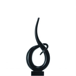 SKULPTURA STAKLENA  34,5 cm crna fuzija   -   SCULPTURE 34.5 cm black fusion