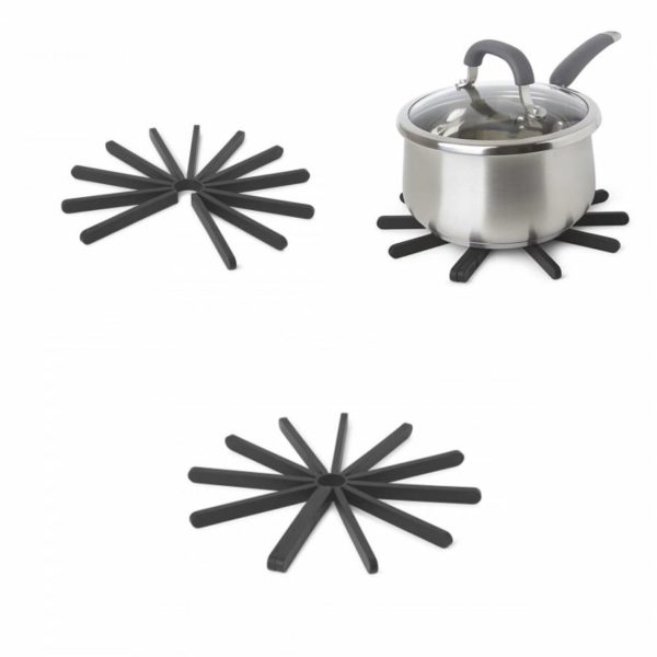 PODMETAČ ZA ŠERPE - FANFARE Silicone Trivet, Black - Slika 2
