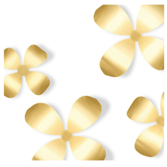 ZIDNA DEKORACIJA - WALLFLOWER Metal, brass