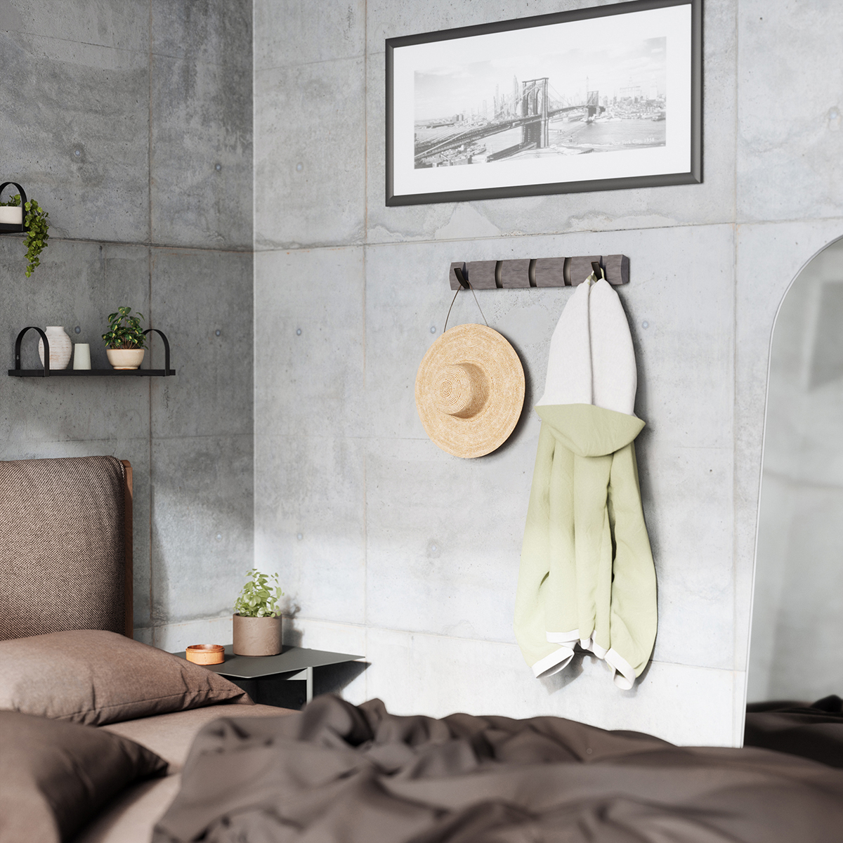 VEŠALICA ZA ZID - FLIP 5 Wall Mounted Hook, grey-pewter - Slika 2