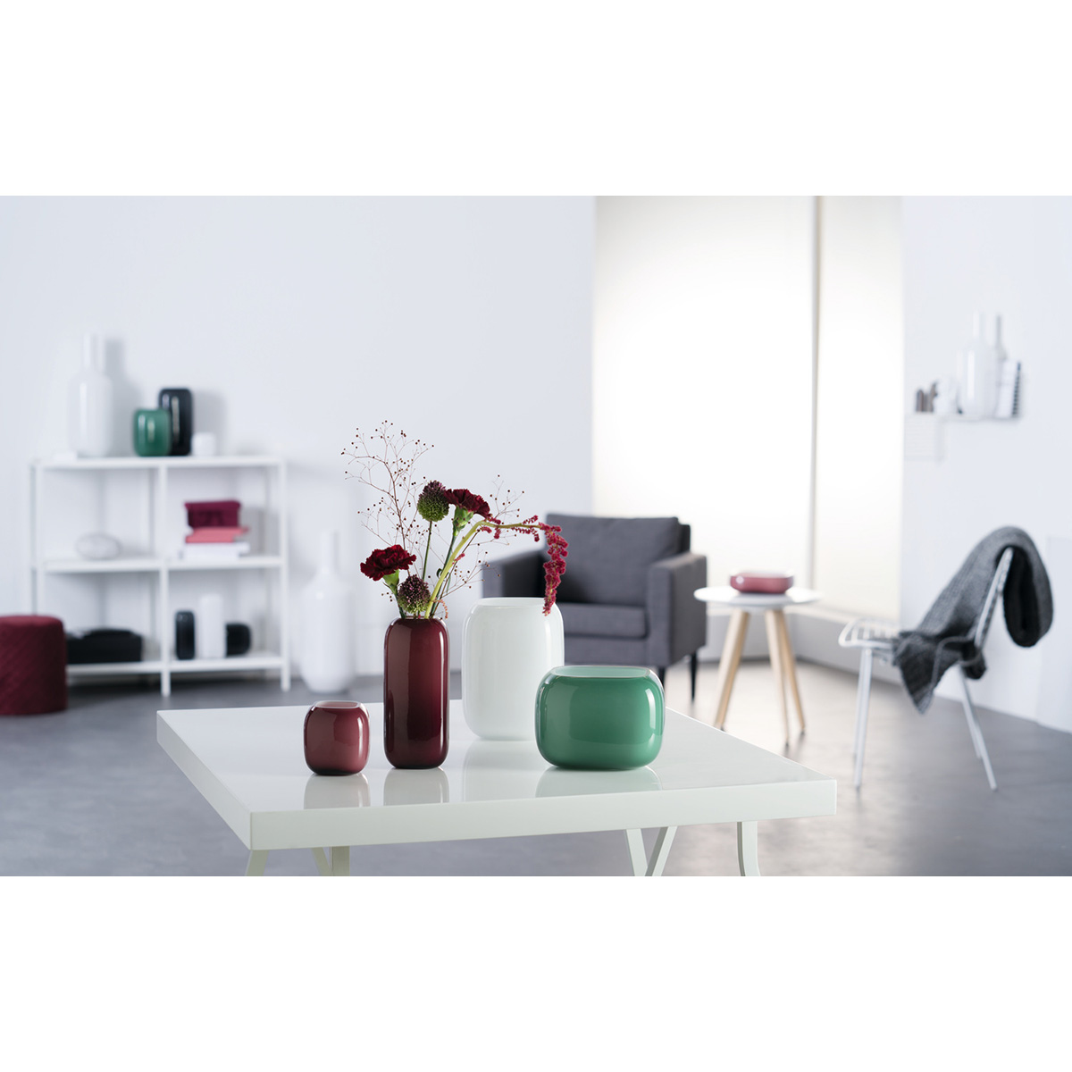 VAZA STAKLENA  MILANO bela - Vase MILANO white - Slika 4