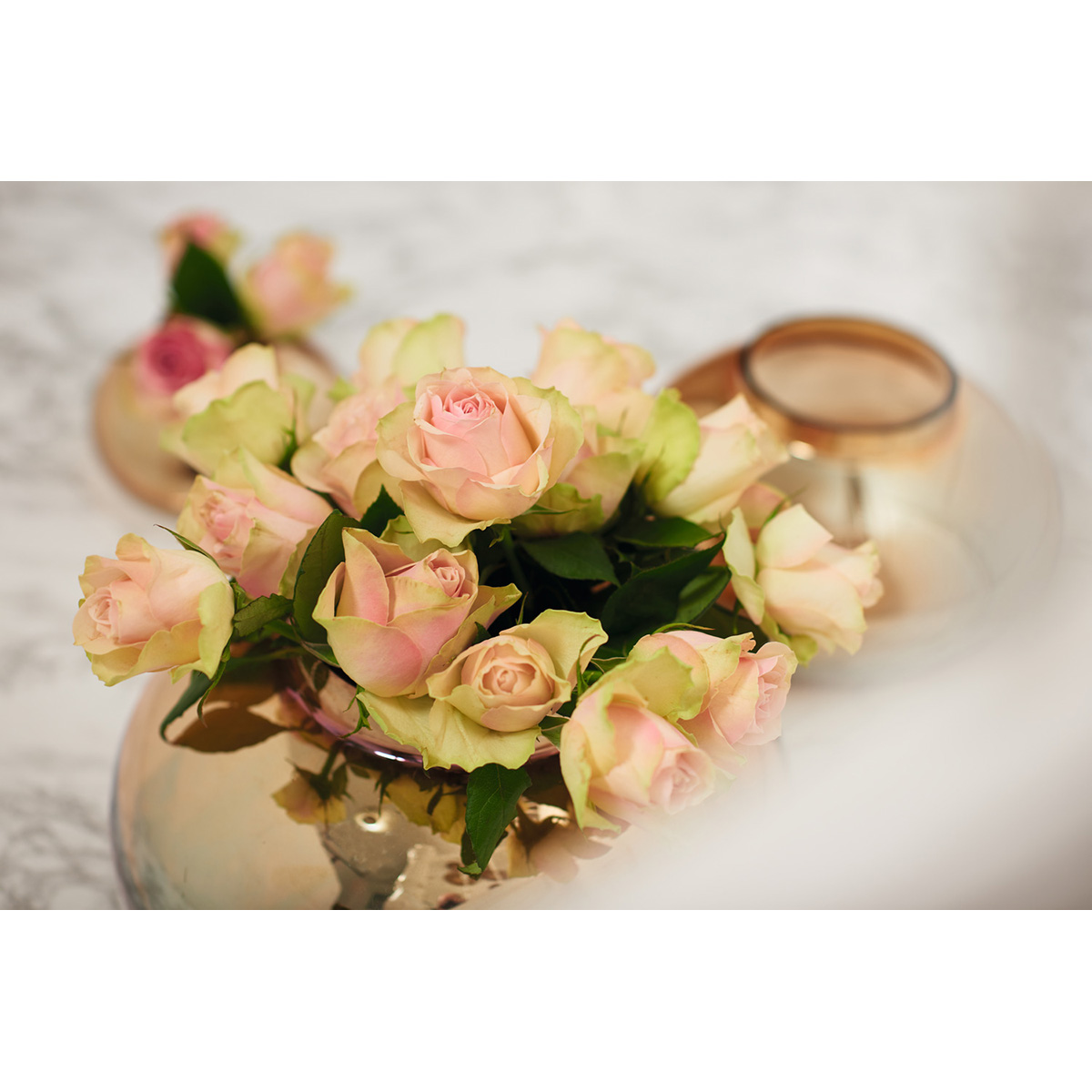 VAZA STAKLENA   -  Vase POESIA 9.3 cm gold - Slika 2