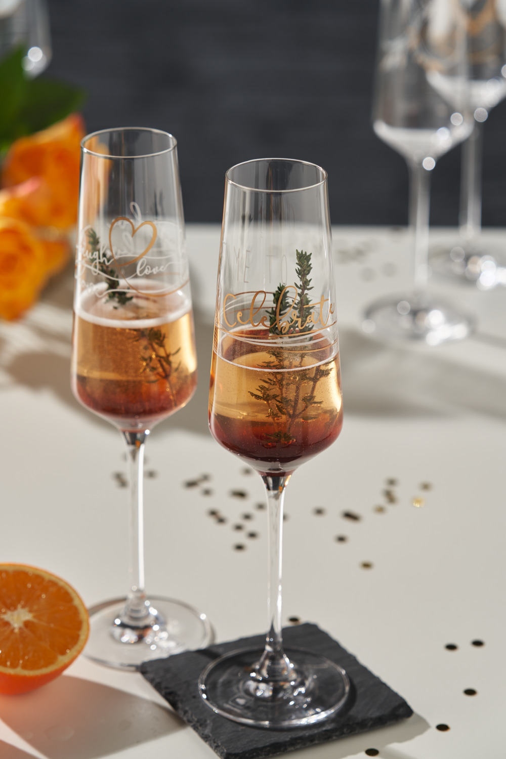 ČAŠE ZA ŠAMPANJAC,set 2 kom 280 ml - 2 champagne glasses PRESENTE 280 ml 'Celebrate' - Slika 3