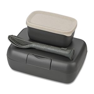KUTIJA ZA RUČAK+set pribora za jelo - CANDY READY Lunch Box-Set + Cutlery-Set nature ash grey