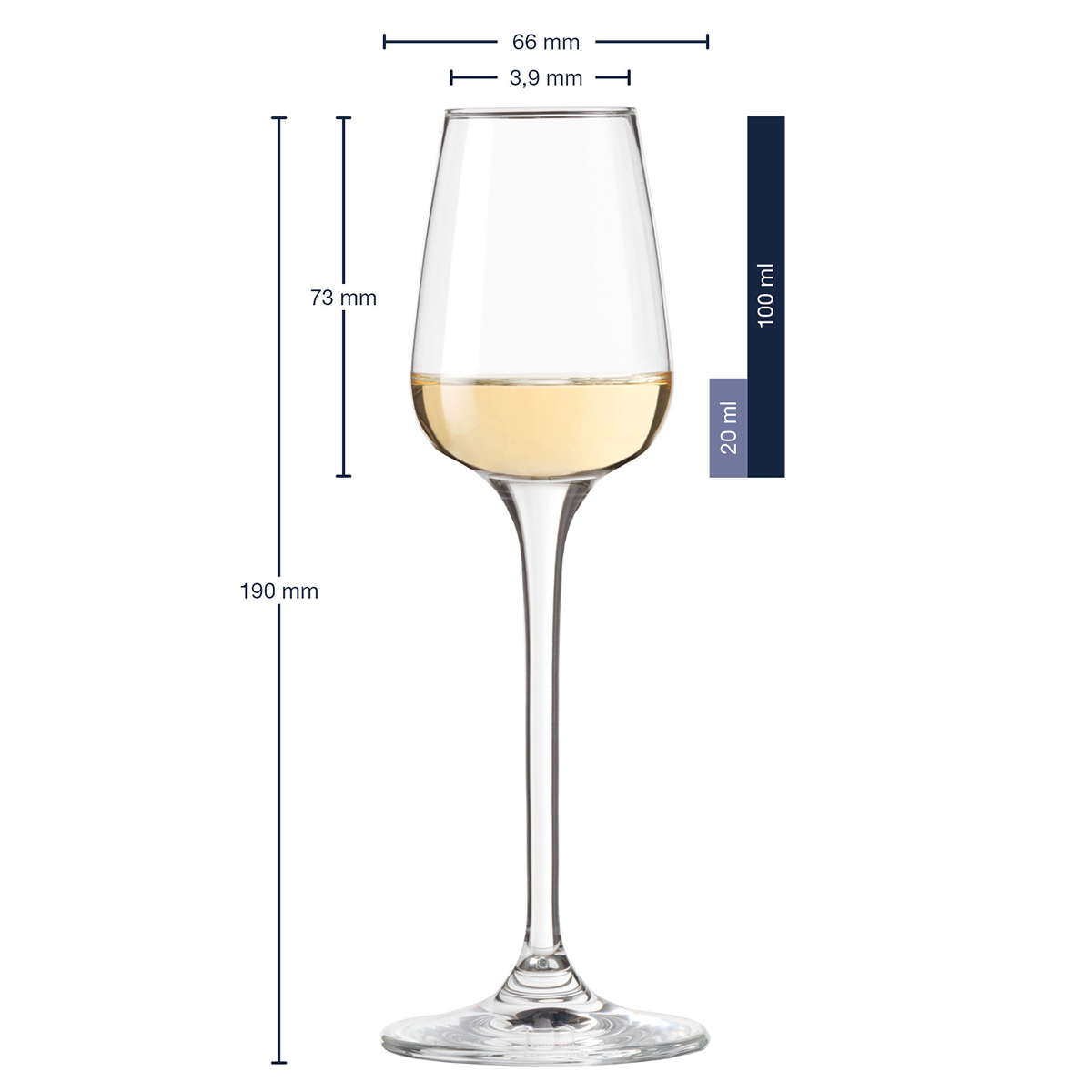 ČAŠE ZA RAKIJU/LIKER set/6 kom TIVOLI – Grappa glass TIVOLI 100ml - Slika 2