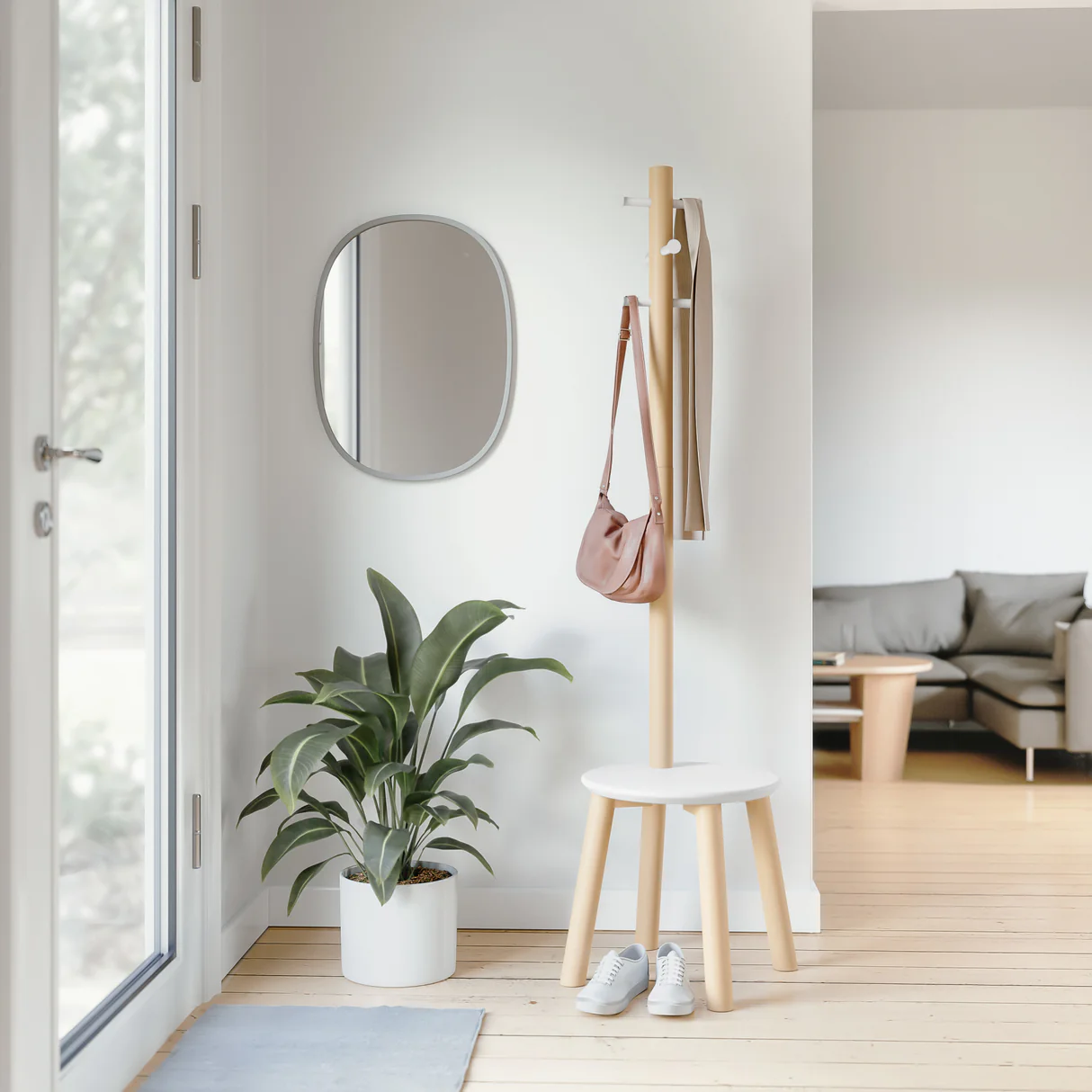 VEŠALICA ZA KAPUTE SA STOLICOM - Stool and Coat Rack PILLAR - Slika 2