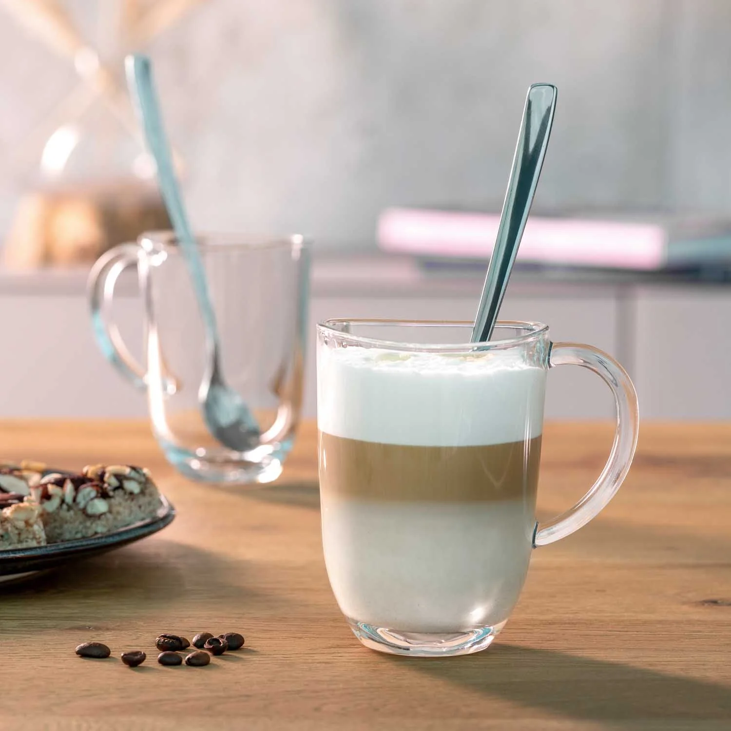 ŠOLJE ZA KAFU SET 1/2 - 2 Latte Macchiato cups NAPOLI 380 ml + 2 spoons - Slika 3