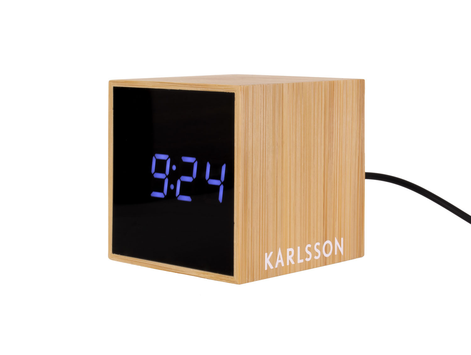 SAT ALARM STONI - Alarm Clock Mini Cube Bamboo - Slika 3