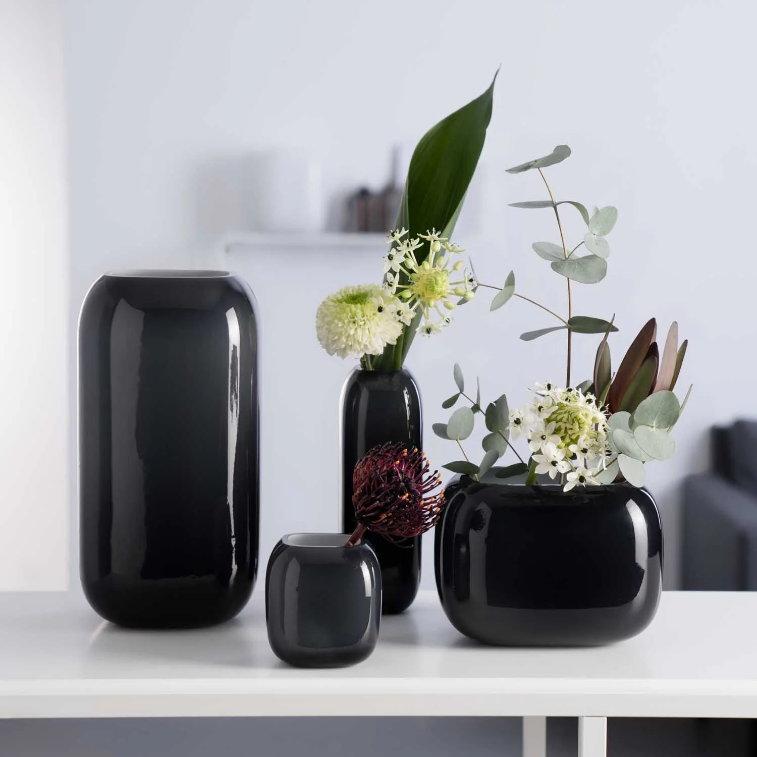 VAZA STAKLENA MILANO - Vase MILANO 9 cm grey - Slika 3