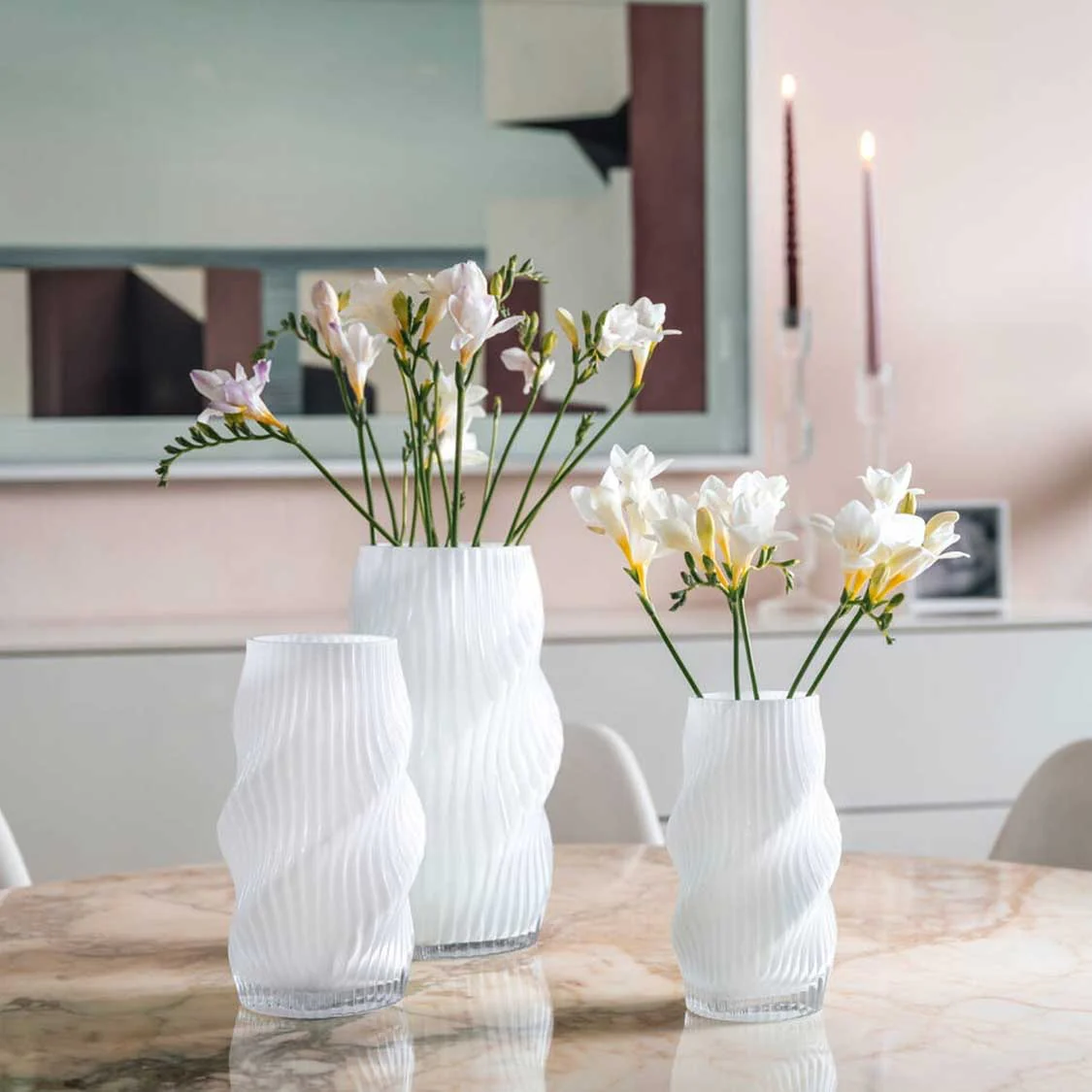 VAZA STAKLENA VERDI - Vase VERDI 30 cm white - Slika 5