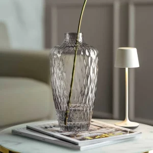 VAZA STAKLENA   -  Vase GIULIA 28 cm grey