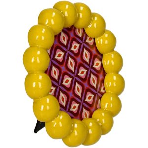 RAM ZA SLIKE  10x10cm  -  Photo Frame Beads Polyresin Yellow 10x10cm