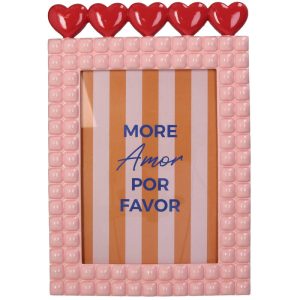 RAM ZA SLIKE   13X18cm  -  Photo Frame Heart Polyresin Pink 13x18cm