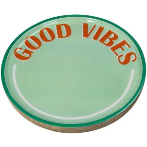 TANJIR ZA POSLUŽENJE  -  Plate Good Vibes Mango Wood Multi 25x25x2.5cm