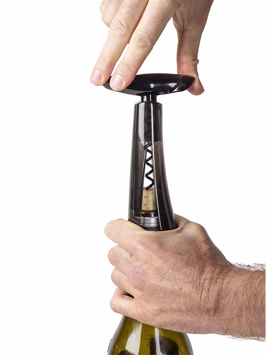 OTVARAČ ZA VINO - Corkscrew with worm and capsule cutter, smoke grey, 17 cm - Slika 3