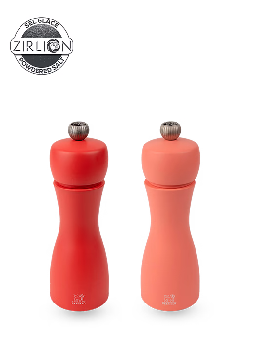 SET MLINOVA SO/BIBER - Duo of Manual Salt/Pepper Mills in Wood, Fire, 15 cm