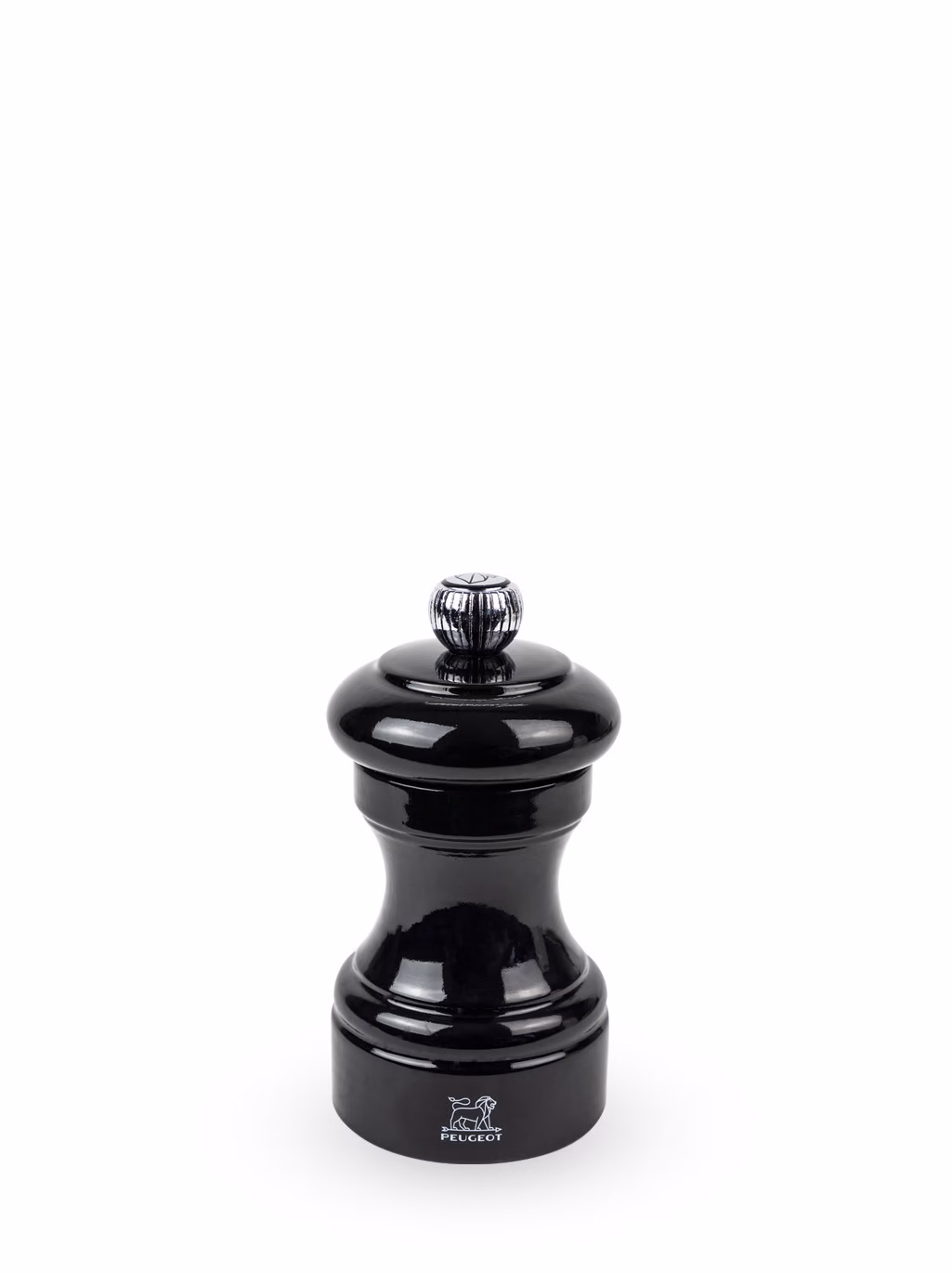 MLIN ZA BIBER - BISTRO 10cm - Manual Pepper Mill in Lacquered Wood, Black, 10 cm