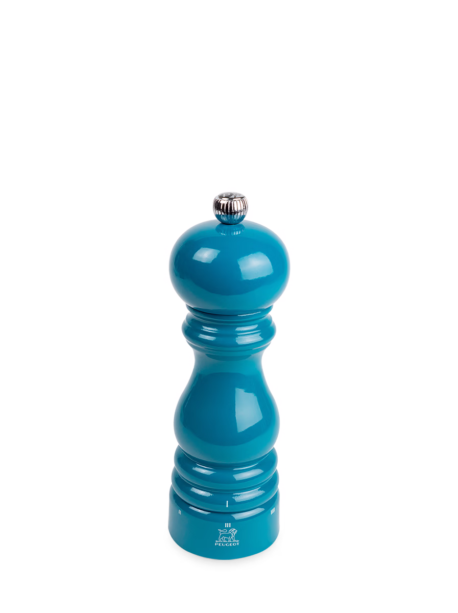 MLIN ZA BIBER - u'Select Manual Wooden Pepper Mill in Pacific Blue Gloss, 18cm