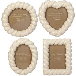 RAM ZA SLIKE   -   Photo Frame Twisted Polyresin Ivory 6x9cm